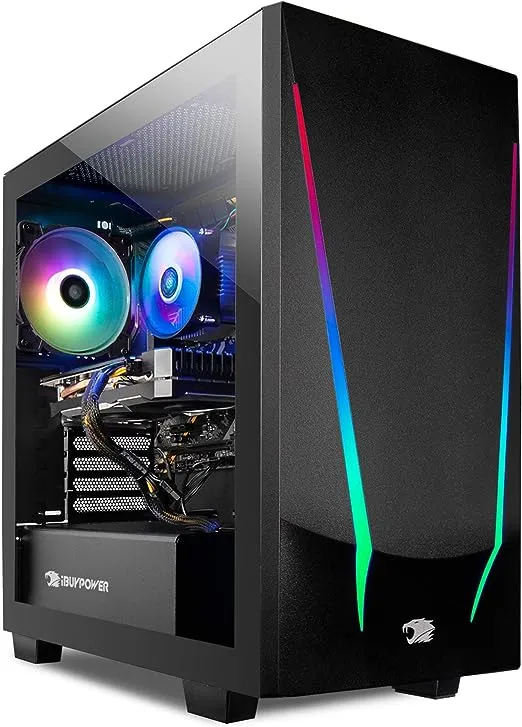 iBuyPower SlateMR Gaming PC Computer Desktop SlateMR 2130V2 (AMD Ryzen 5 4500 3.6 GHz, Radeon RX 560 4 GB, 8 GB DDR4 RAM, 500 GB NVMe SSD, WiFi Ready, Windows 11 Home),Black