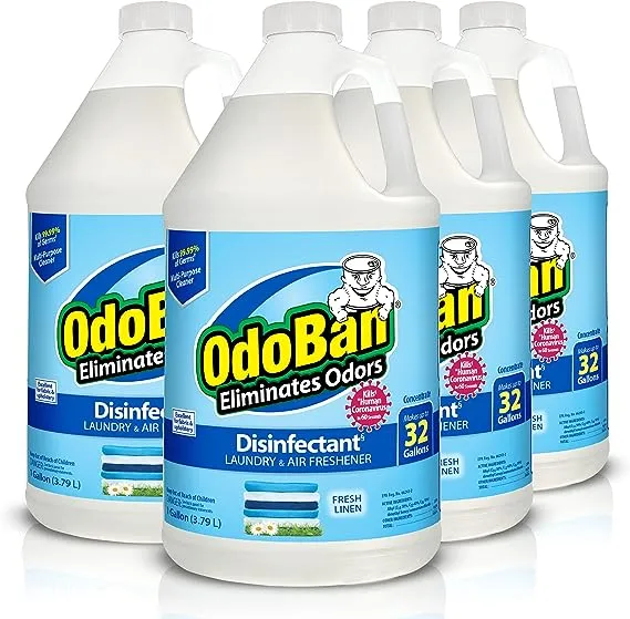 OdoBan Disinfectant Concentrate and Odor Eliminator, 2 Gallons, Fresh Linen Scent