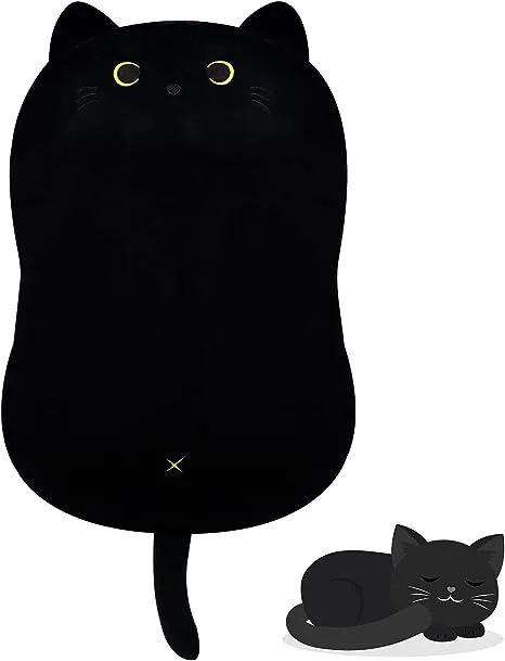 iBccly Black Cat Plush Toy: Soft, Stuffed Animal Pillow, Baby Sofa Decoration, Cat-shaped Design