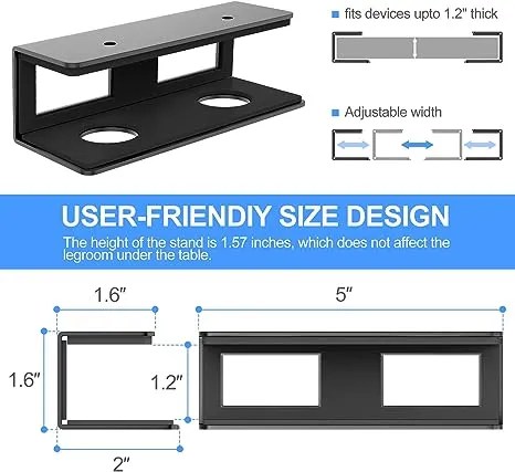 GOME Under Desk Laptop Mount Metal Bracket with Felt Board to Protect Your Laptop, Under Desk Laptop Tray Holder Desk Shelf with Screws to Enhanced Stability