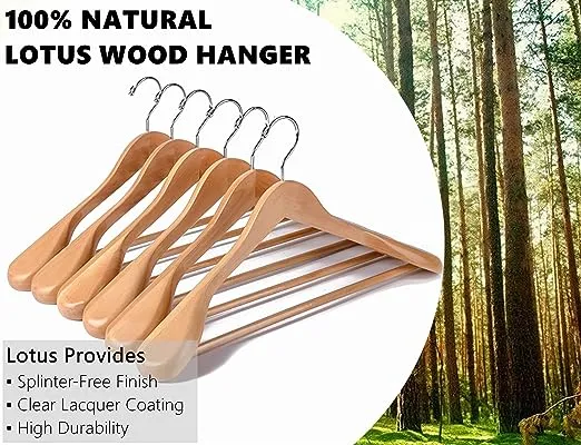 6pk Wide Shoulder Wooden Suit Coat Hangers | adamsbargainshop.com