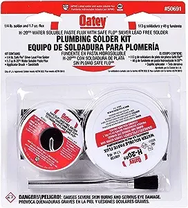 Oatay Plumbing Solder Kit, 1/4 lb solder and 1.7 oz flux