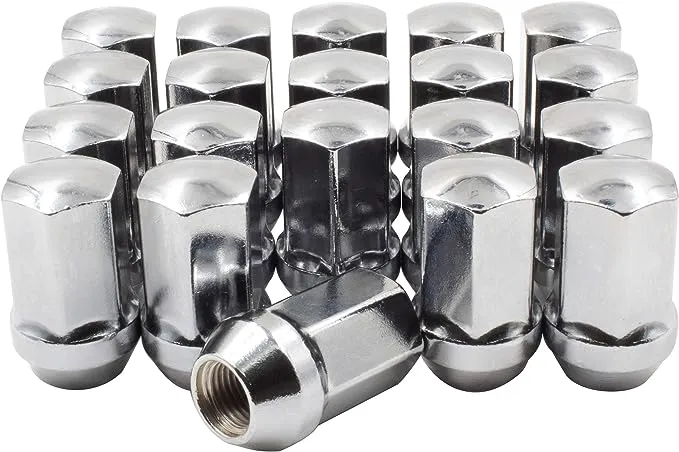 Wheel Accessories Parts 20 Pcs 9/16"-18 OEM Style Lug Nuts 0603-6433AA |611-204 | 1.66" Long Chrome 7/8" Hex Fits Dodge 2009-10 Dakota | 2003-09 Durango | 2002-10 Ram 1500