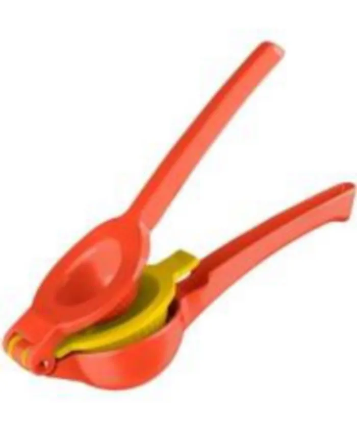 Zulay Metal 2-In-1 Lemon Squeezer Manual - Sturdy, Max Extraction Hand Juicer Lemon Squeezer Gets Every Last Drop - Easy to Clean Manual Citrus Juicer - Easy-to-Use Lemon Juicer Squeezer - Black/Red