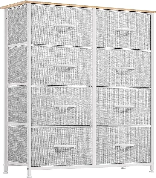 YITAHOME Dresser for Bedroom, Fabric with 8 8-Drawer, A-black Grey 