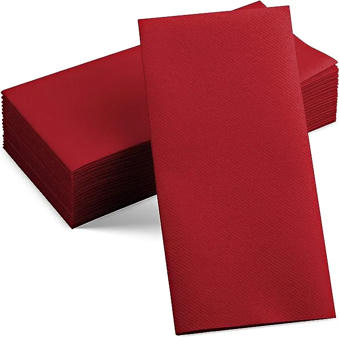 100 Linenfeel Colored Paper Napkins Decorative Clothlike Burgundy Dinner Napkins