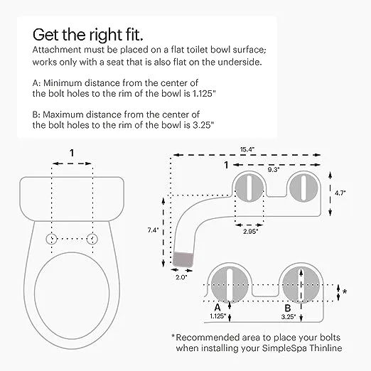 Brondell Bidet - Thinline SimpleSpa SS-150, Fresh Water Spray, Non-Electric