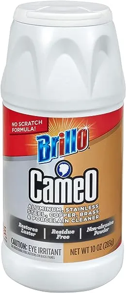 Brillo Cameo Cleaner, Perfect on Aluminum, Stainless Steel, Copper, Brass & Porcelain, No Scratch Formula 10 Ounce (Pack of 12) 