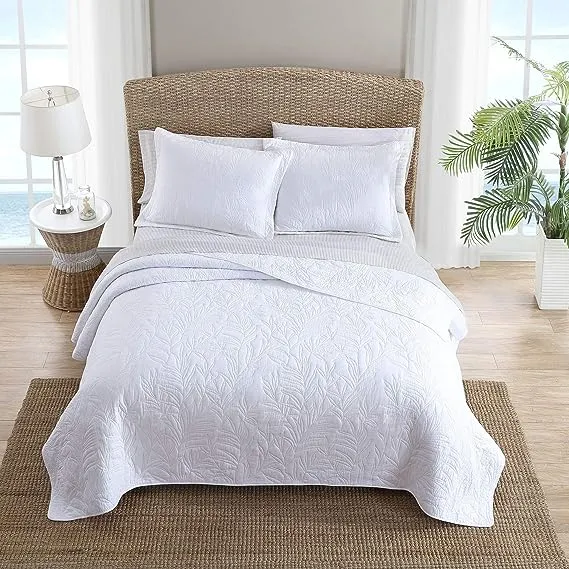 Tommy Bahama Solid Costa Sera Cotton Quilt, White, Twin