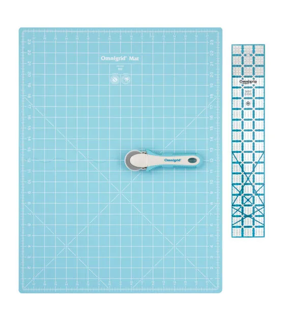 Omnigrid Large Folding Cutting Kit Rotary Cutter Ruler Mat 18&#034;x24&#034; 24FM18RC #188