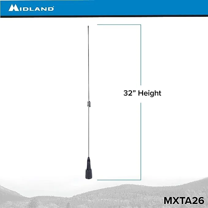 Midland MXTA26 MicroMobile 6dB Gain Whip Antenna