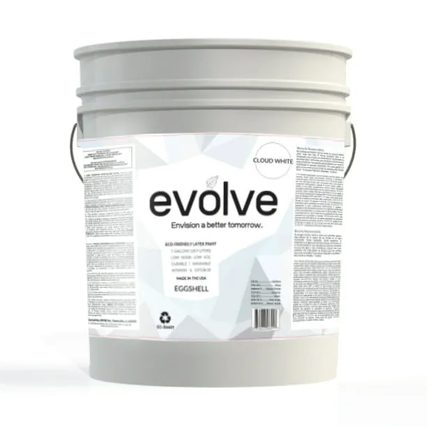 EVOLVE Paint & Primer: Environment-friendly, Low Sheen with One-coat Coverage for Interior & Exterior surfaces (Cloud White, 5-Gallon)