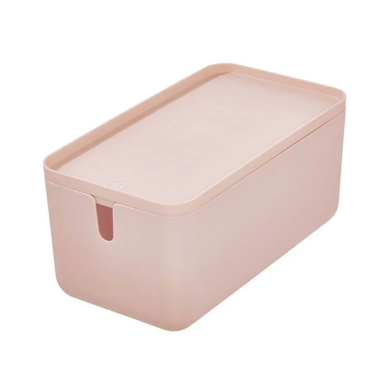 iDesign Cade Lidded Storage Bin, Blush