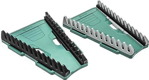 16-Slot Reversible Wrench Racks, SAE and Metric, 2-Pack - Professional Storage