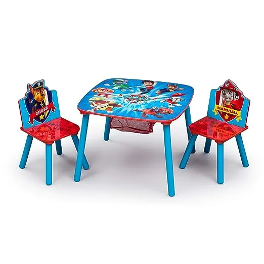 Delta Children Nick Jr. PAW Patrol Wood Kids Storage Table and Chairs Set