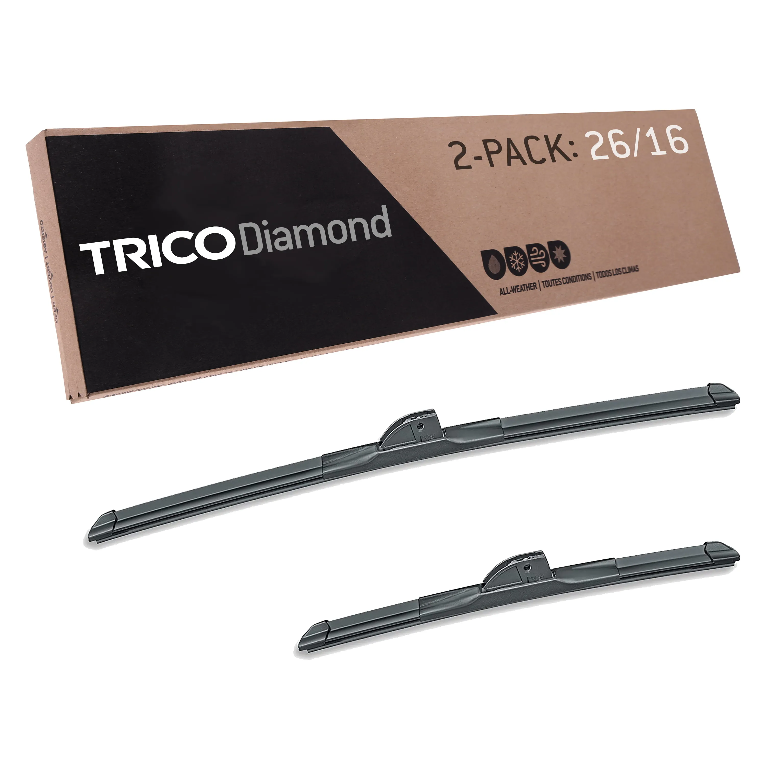 TRICO Diamond 2 Pack, 26" and 19" High Performance Replacement Windshield Wiper Blades (25-2619)