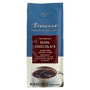 Teeccino, Café aux plantes prébiotiques, Chocolat noir, Torréfaction foncée, Sans caféine, 284 g