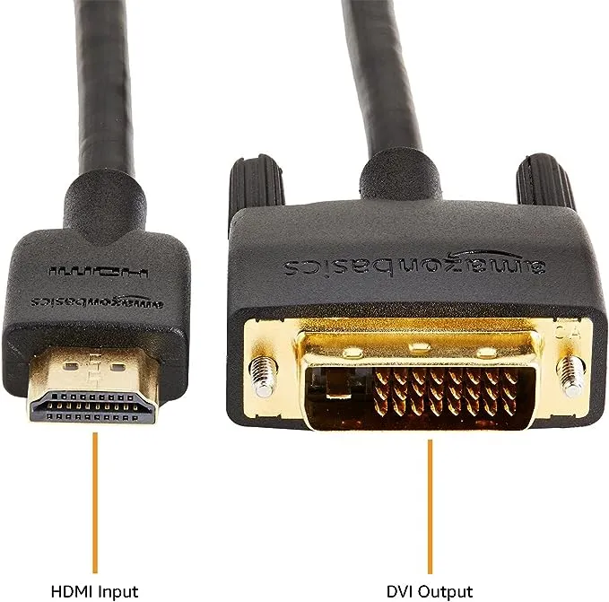 AmazonBasics HDMI to DVI Adapter Cable, Black, 6 Feet, 1-Pack