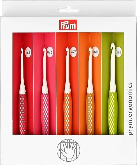 Prym Ergonomics Crochet Hook Set, Small (E, G, 7, H, J)