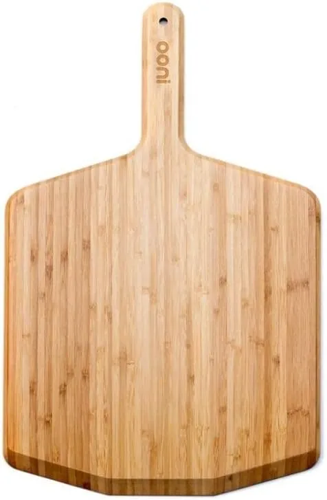 Ooni 14” Bamboo Pizza Peel – Lightweight Smooth Wooden Pizza Paddle and Serving Board – Ooni Outdoor Pizza Oven Accessories