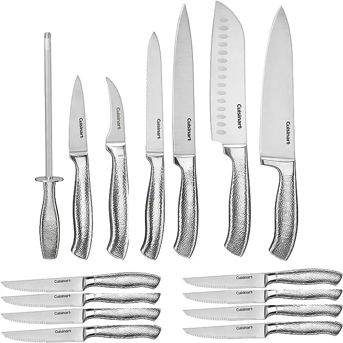 NIB Cuisinart Classic Stainless Steel Cutlery 17 Pc Block Set C77SSH-17PB