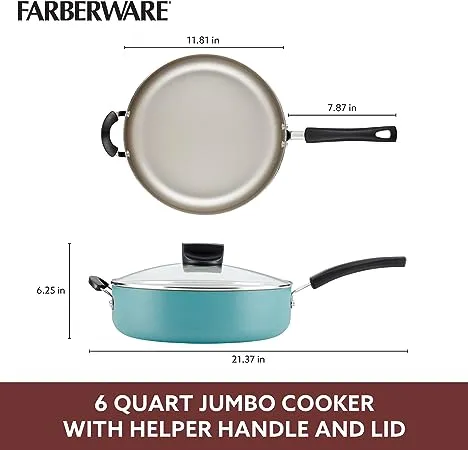 Smart Control Aluminum Nonstick 6-Qt. Jumbo Cooker , Aqua