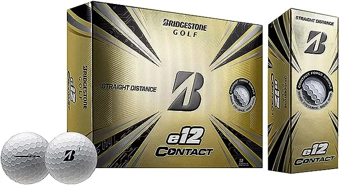 Bridgestone Golf 2021 e12 Contact Golf Balls, White, 2021 Model, One Size, 12 count (Pack of 1)