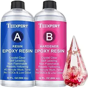 Teexpert Epoxy Resin Crystal Clear Epoxy Resin kit Resistant for Casting Coating Art DIY Craft Jewelry