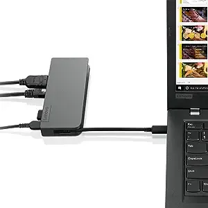 Lenovo Powered USB-C Travel Hub - for Notebook - USB Type C - 3 x USB Ports - 1 x USB 2.0 - USB Type-C - Network (RJ-45) - HDMI - VGA - Wired