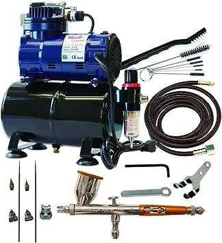 Paasche Airbrush TG-300R Double Action Gravity Feed Airbrush Set and Compressor with Tank, None