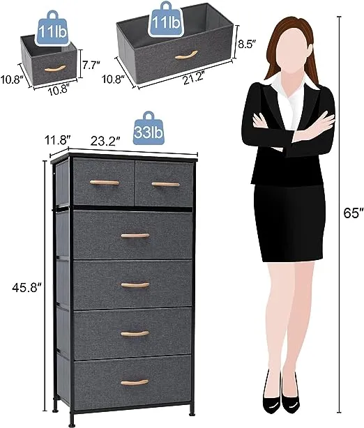 Crestlive Products 6-Drawer Chest Vertical Dresser Storage Tower