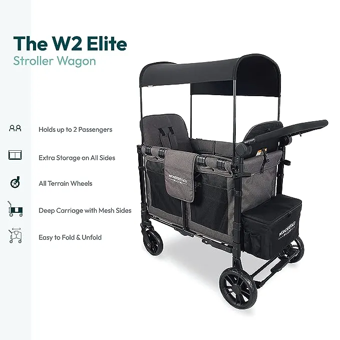 Wonderfold Wagon W2 Elite Double Stroller withRaised Seats