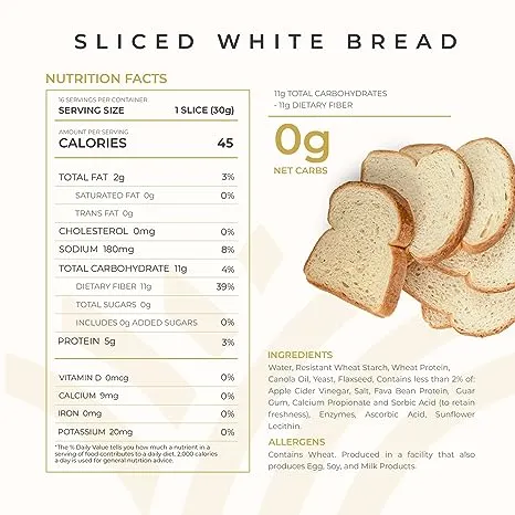 0g Net Carb Hero Classic White Bread