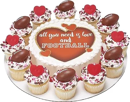 DECOPAC Football Quins, 17oz, Fancy Sprinkles Shaped Like Footballs, Candy Sprinkles in Handheld Container, Edible Sequins For Celebration Cakes, Cupcakes, Cookies, Brown