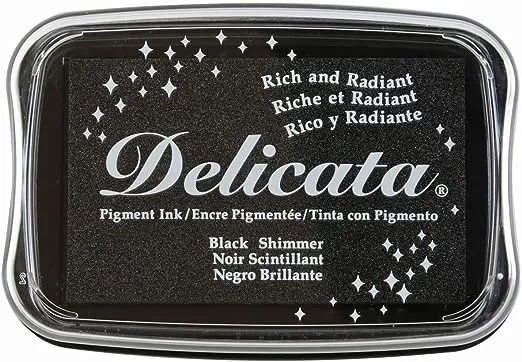 Tsukineko Delicata Black Shimmer Metallic Pigment Inkpad