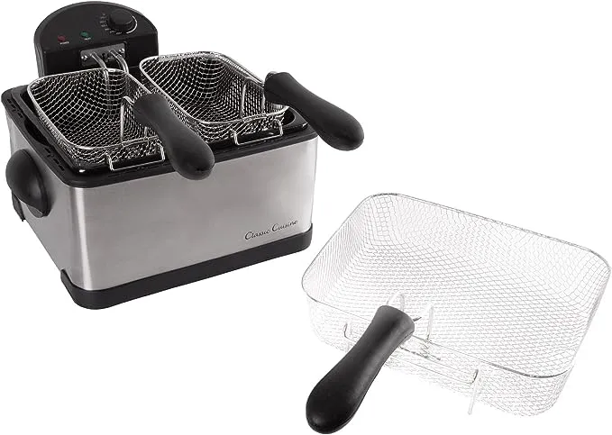 Classic Cuisine - 4.2qt Deep Fryer - Black/Silver