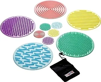 TickiT Silishapes Sensory Circles - Tactile Pads for Calming Sensory Play - Set of 10 - Assists Autistic Toddlers & Children