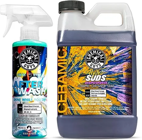 Chemical Guys CWS21264 HydroSuds Ceramic SiO2 Shine High Foaming Car Wash Soap (Works with Foam Cannons, Foam Guns or Bucket Washes) For Cars, Trucks, Motorcycles, RVs & More, 64 fl oz, Berry Scent