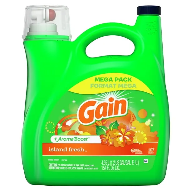 Gain + Aroma Boost Island Fresh Scent HE Compatible Liquid Laundry Detergent