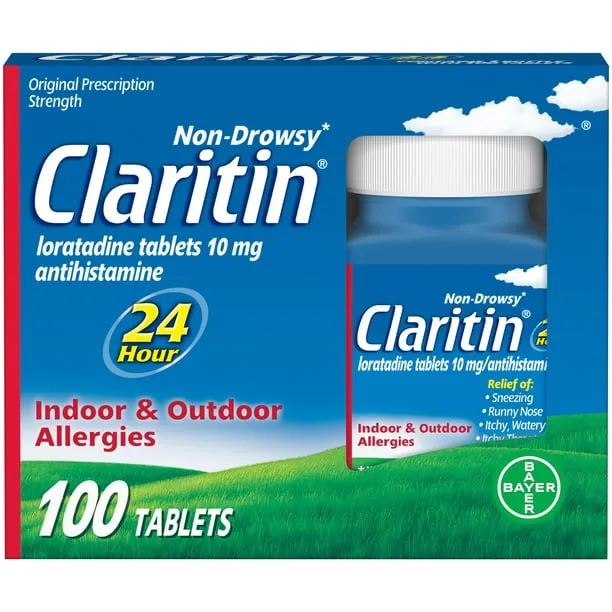 Claritin 24 Hour Non-Drowsy Allergy Medicine, Loratadine Antihistamine Tablets, 100 Ct