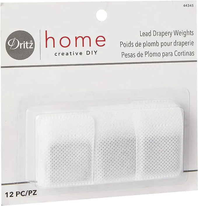 Dritz Home Covered Lead Drapery Weights, 12-Piece, White (Pack of 1)