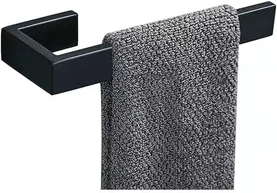 JOPOFI 8" Rectangular Hand Towel Holder - SUS 304 Stainless Steel Contemporary Towel Ring, Modern Design Hand Towel Rack, Hand Towel Bar for Bathroom Wall Mounted - Matte Black