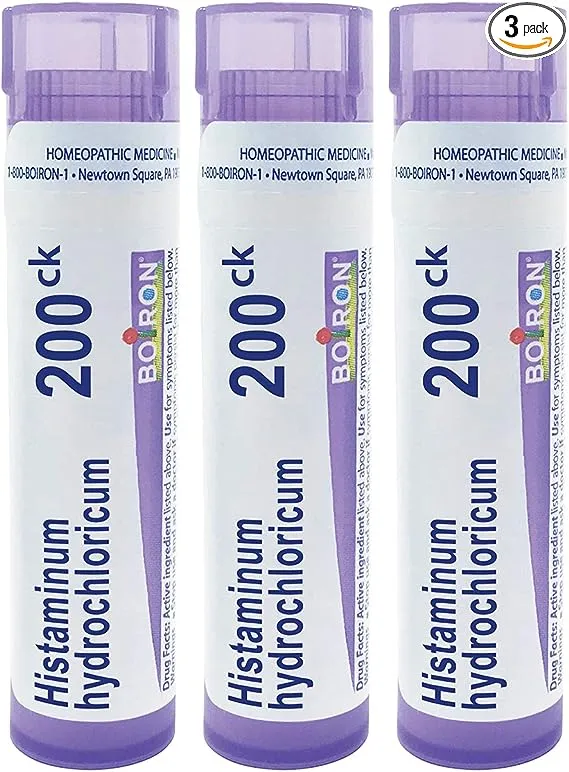 Boiron Histaminum Hydrochloricum 200ck Homeopathic Medicine for Allergies - 80 Count (Pack of 3), Total - 240 Pallets