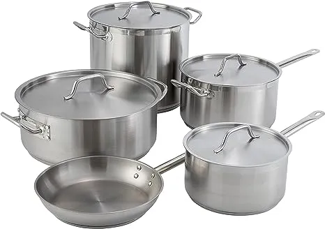 Winco SST-40 Stainless Steel Stock Pot 40 qt with Cover