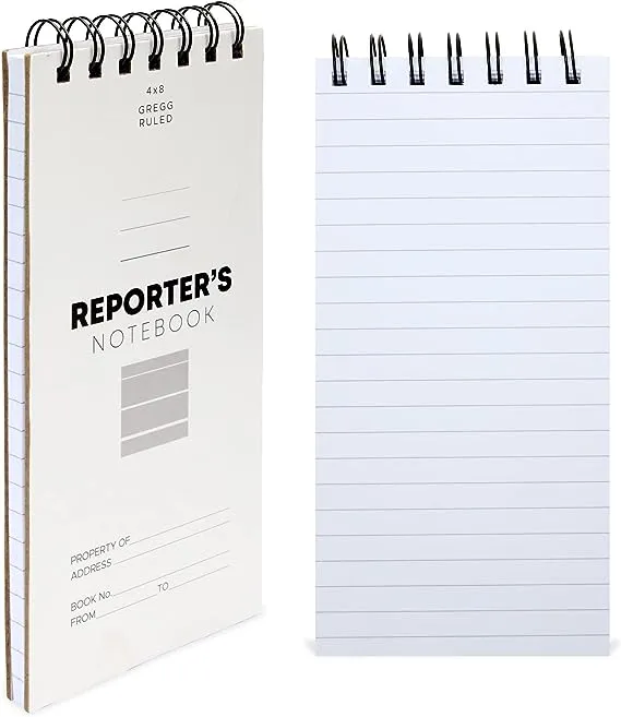 Juvale 12 Pack Reporters Notebook, Spiral Note Pad for Journalist, Detective (70 Sheets/140 Pages Per Book, 4x8 In)