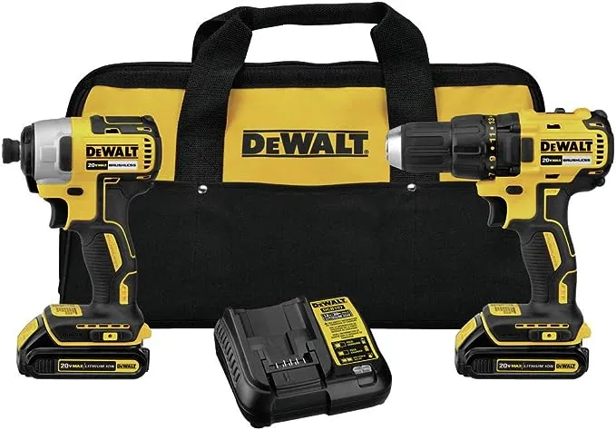 DeWalt DCK277C2R 20V Max 1.5 Ah Cordless Lithium-Ion Compact Brushless Drill and ...