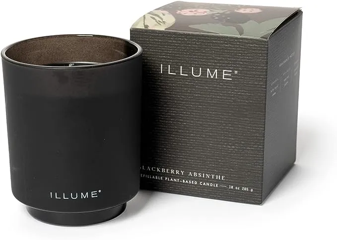 Illume Beautifully Done Essentials BlackBerry Absinthe Boxed Glass Scented Soy Candle