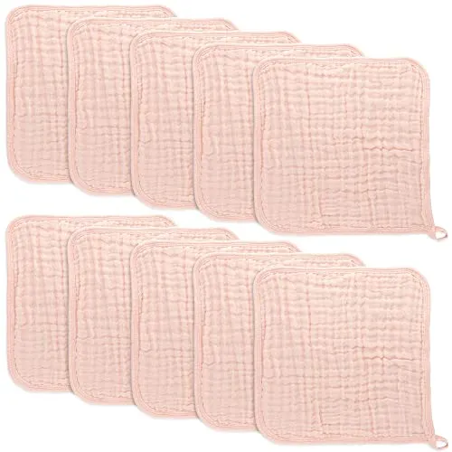 Comfy Cubs Muslin Burp Cloths Large 100% Cotton Hand Washcloths for Babies, Baby Essentials 6 Layers Extra Absorbent and Soft Boys & Girls Baby Rags for Newborn Registry (Lace, 6-Pack, 20" X10")