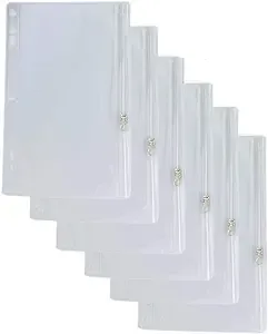 Vinyl Ring Binder Pockets - 9 ½ x 6 Inches - Fits All Standard Ring Binders - Zip Closure to Secure Your Belongings - 12-Pack