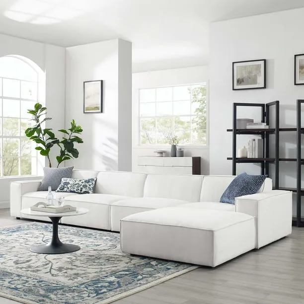 Modway Restore 5-Piece Sectional Sofa in White